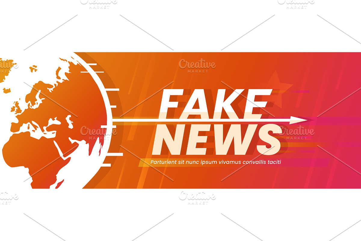 Fake news banner, a Technology Illustration by Vector Tradition