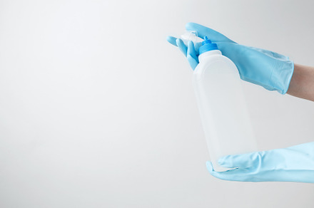 Cleaning supplies branding mockup, ready for a productive and satisfying spring