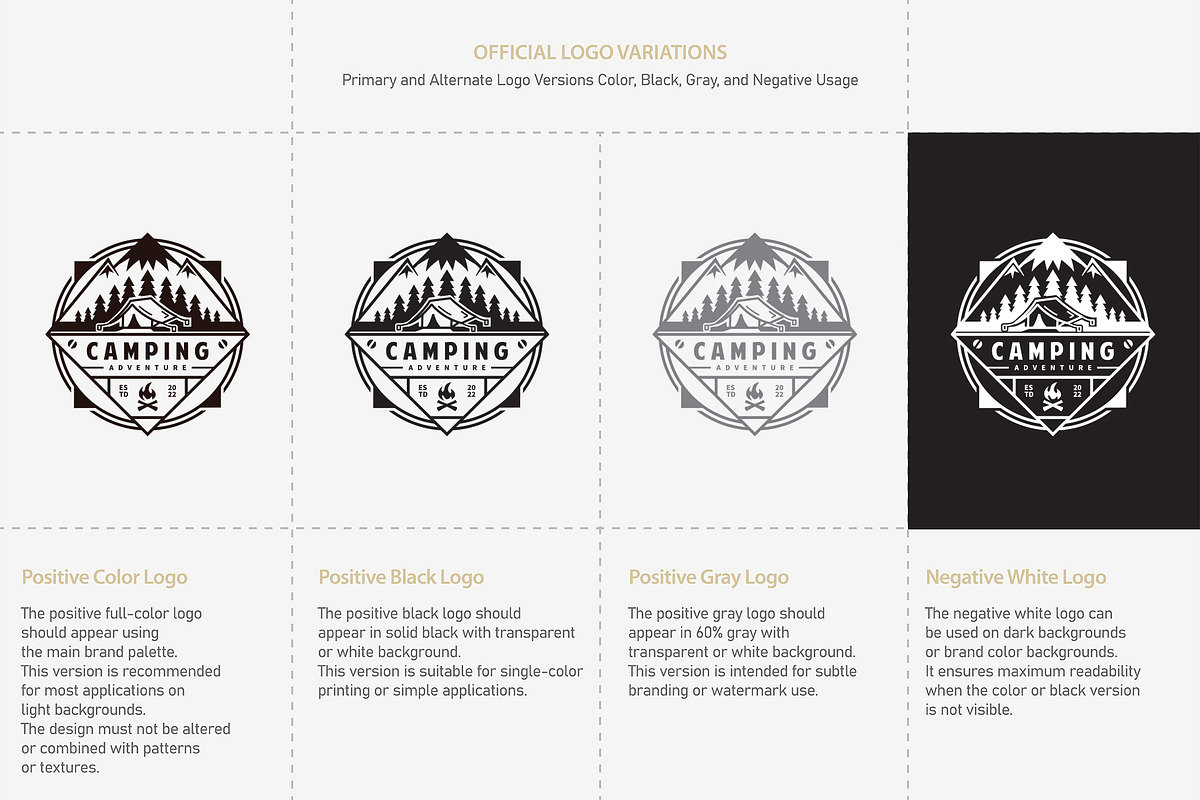 Camping logo design with mountain, a Branding & Logo Template by vexper (Photo 2 of 4)