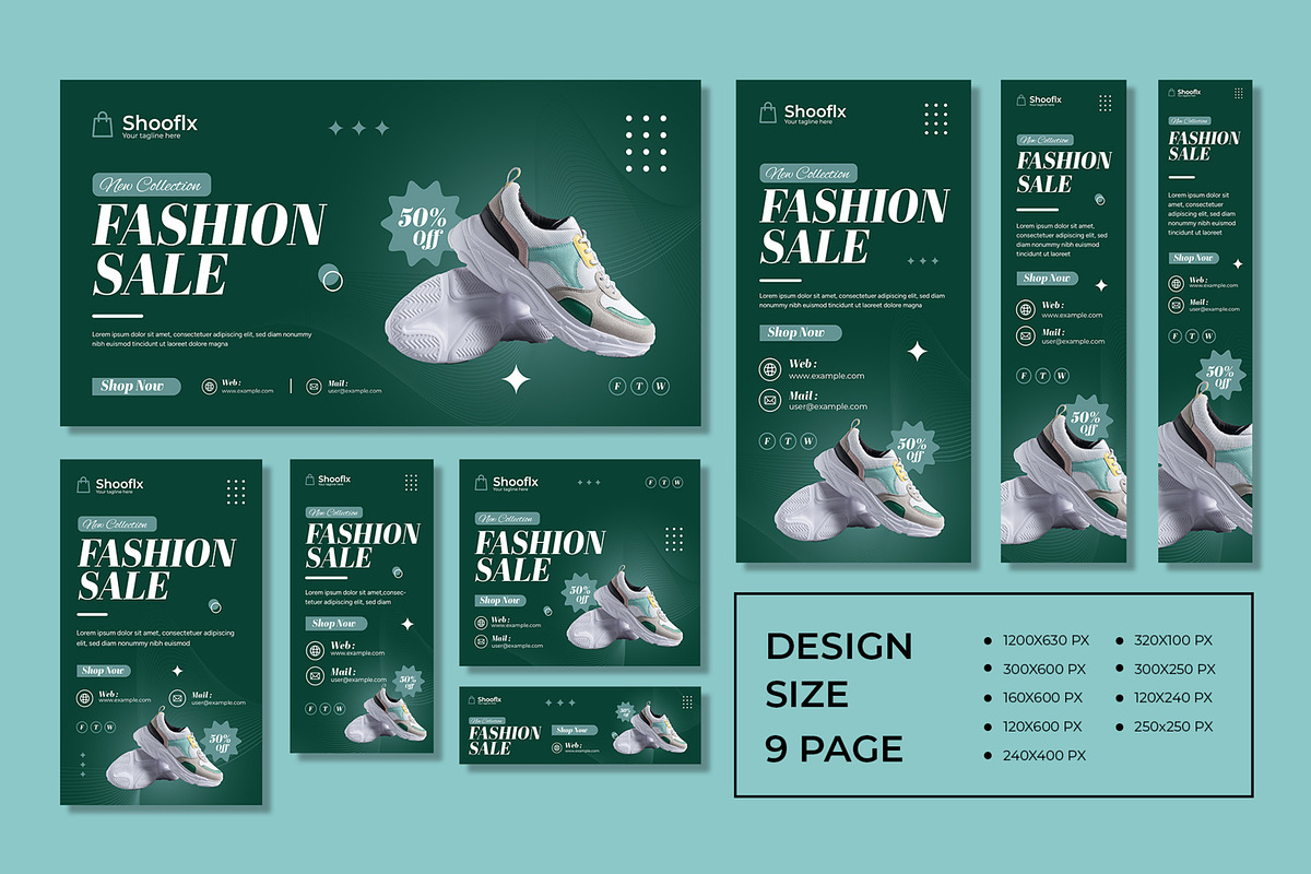 Fashion Sale Web Banner Design, a Social Media Template by CreativeShaper (Photo 1 of 4)