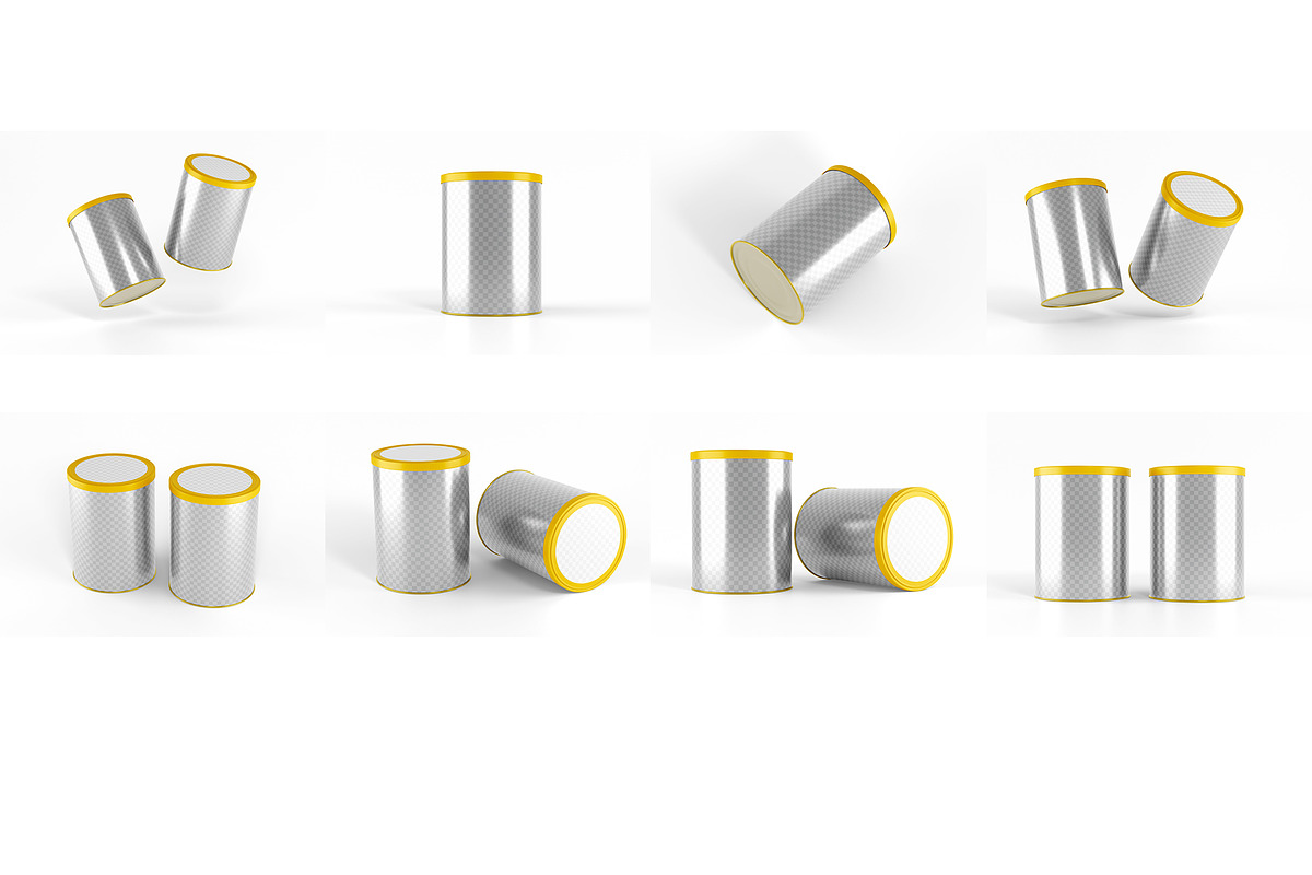 Food & Milk Powder Tin Can Mockup, a Packaging Mockup by Adstart (Photo 7 of 8)