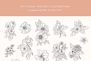 Flower Garden Vector Illustrations, a Decorative Illustration by Emma Webb Studio (Thumbnail 2 of 8)