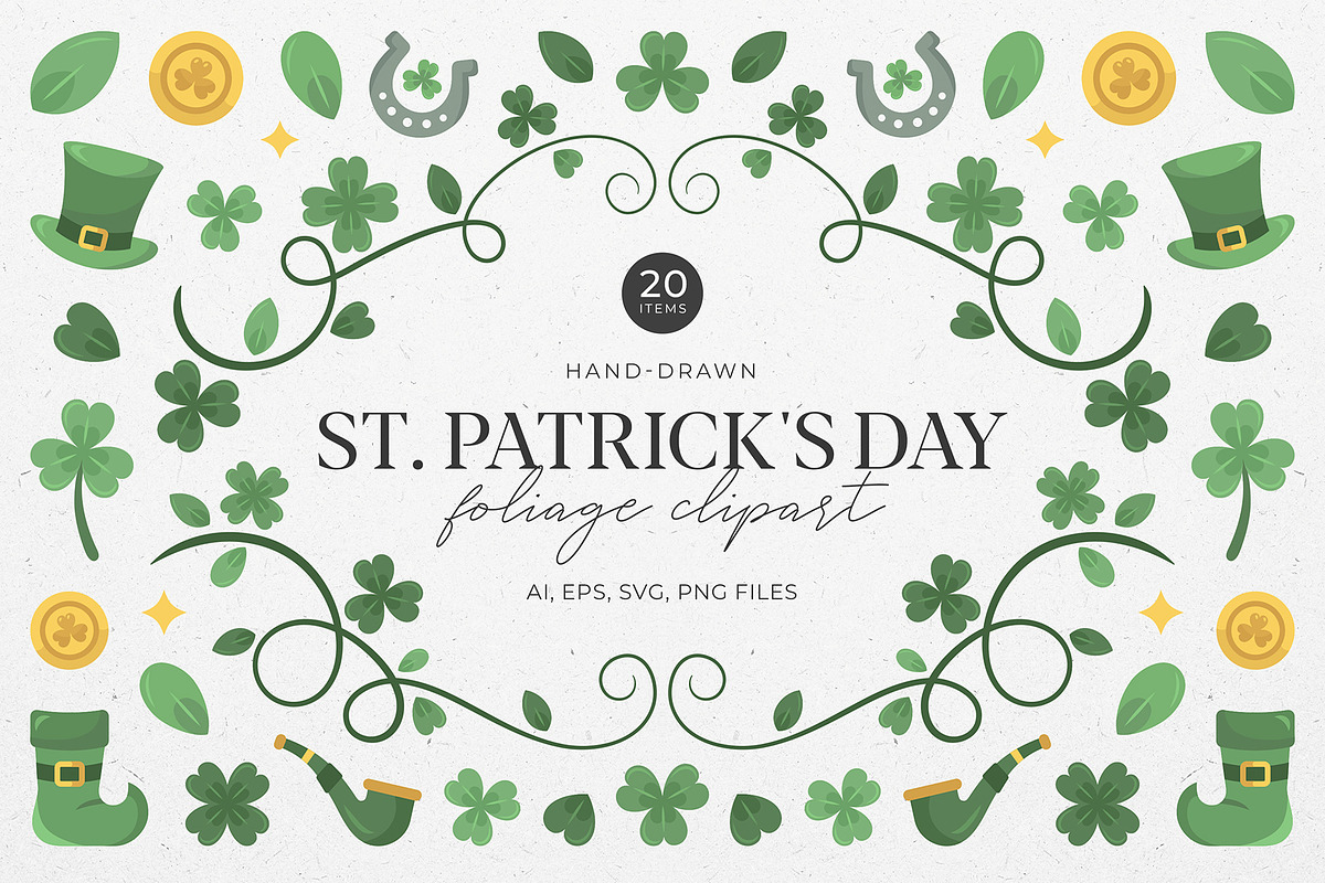 St. Patrick's Day Foliage Graphic Pa, an Object Illustration by DesignerCandies (Photo 3 of 3)