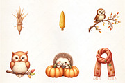 Autumn Clipart Collection, an Illustration by CrexoraLab (Thumbnail 1 of 5)