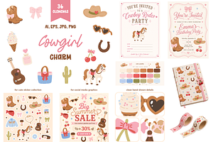Cowgirl Charm Illustrations, an Object Illustration by Digitaliya