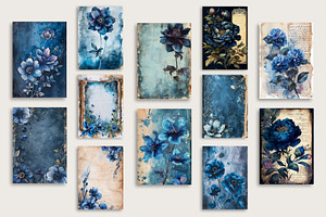 Midnight Blue Floral Backgrounds