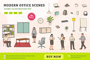 Modern Office Scene Creator, an Illustration by MEANDSTUDIO (Thumbnail 1 of 5)