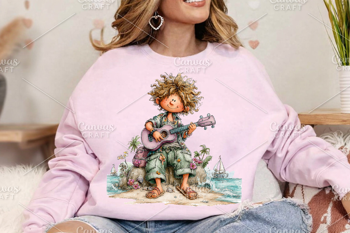 Whimsical Summer Beach Kids Clipart, an Illustration by Canvas Craft (Photo 4 of 7)
