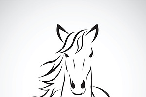 Vector of a horse head. Animals., an Animal Illustration by yod67