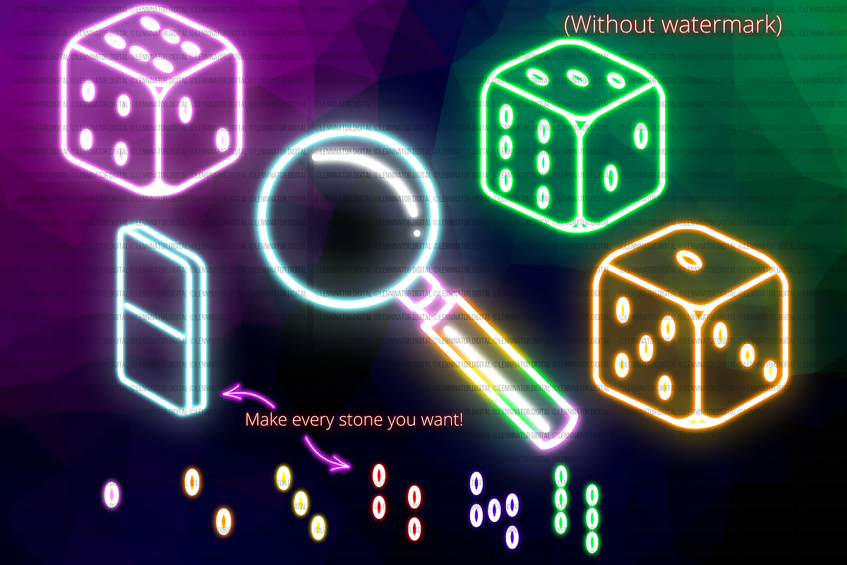 Neon Board Game PNG Clipart, a Decorative Illustration by Lenninator Digital (Photo 3 of 6)