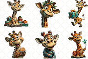 Quirky Christmas Giraffe Clipart, an Illustration by Black Bird Studio (Thumbnail 5 of 6)