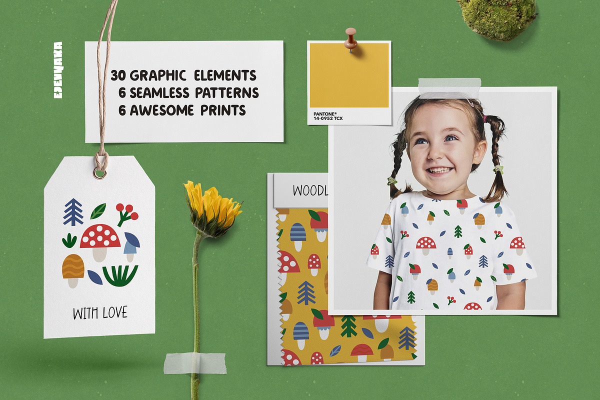 Woodland Animals Clipart & Patterns, an Animal Illustration by Ejevyaka (Photo 2 of 8)
