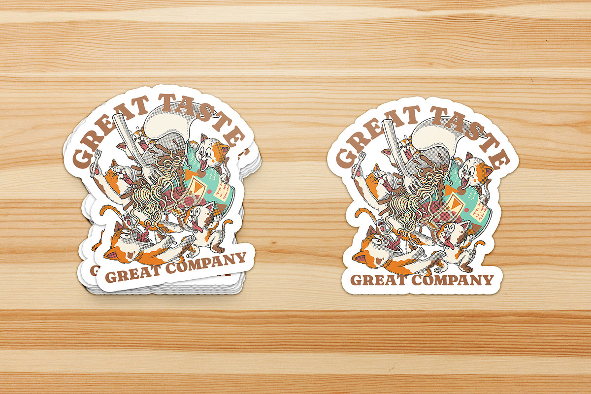 Hungry Cats and Spilled Cup Noodles, a Branding & Logo Template by Judsart (Photo 3 of 3)