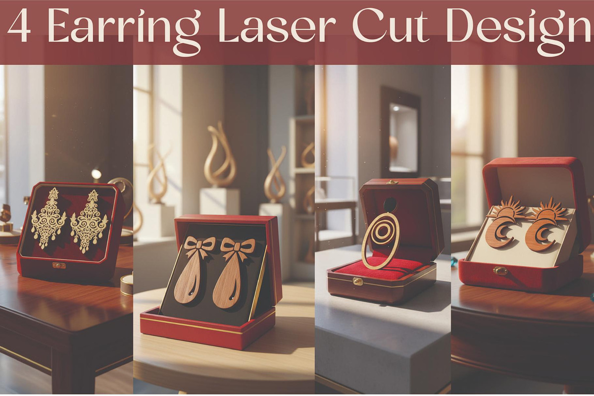Luxury Laser Cut Earrings, an Object Graphic by Creativeshirt (Photo 1 of 5)