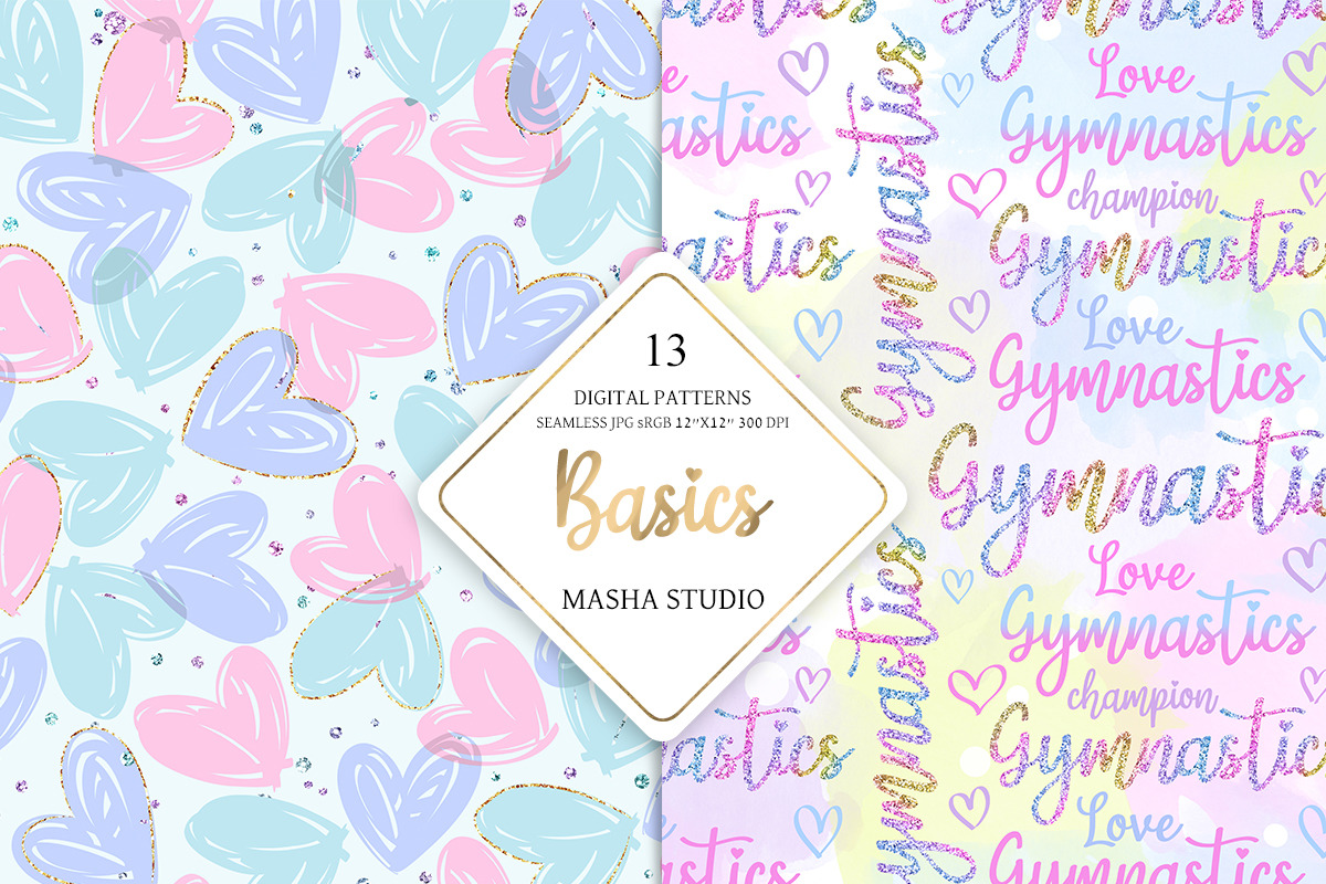 Gymnastics Basic Digital Papers, a Pattern Graphic by Masha  Studio (Photo 5 of 7)