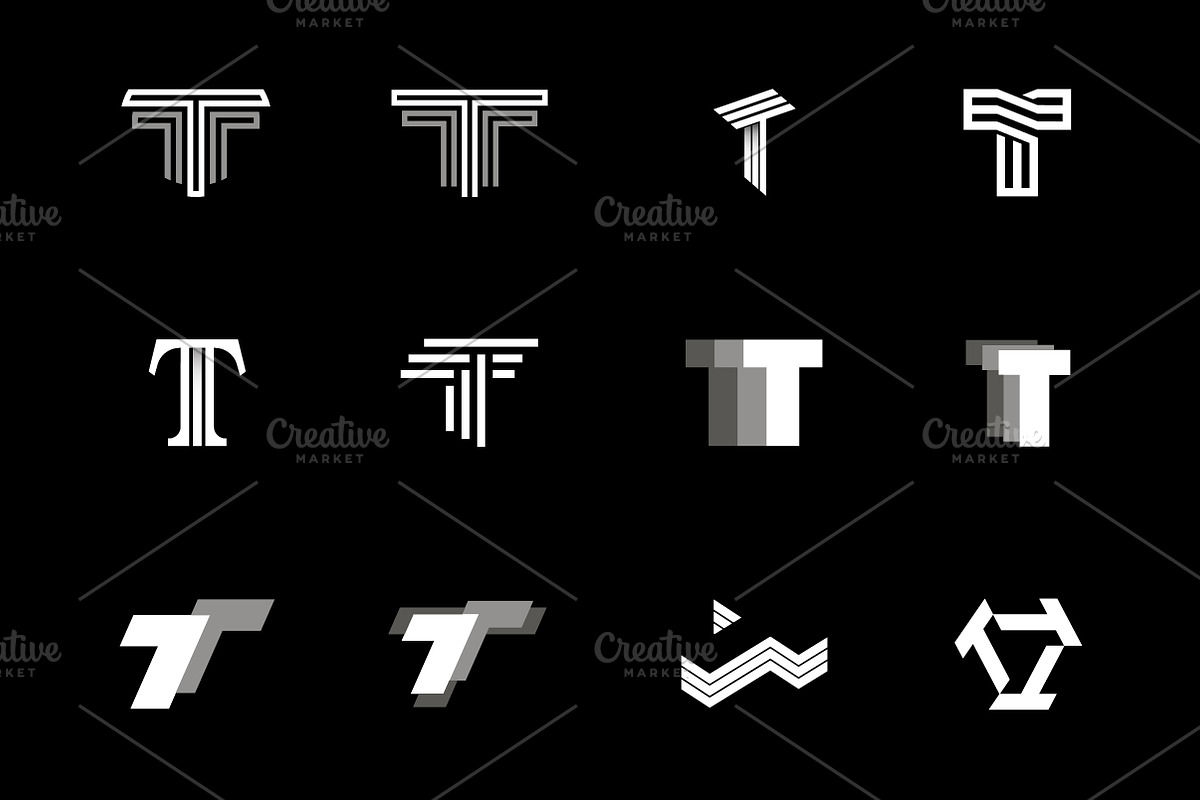 12 T Letter Logos - Vector & Mock-Up, a Branding & Logo Template by Multiple (Photo 3 of 5)