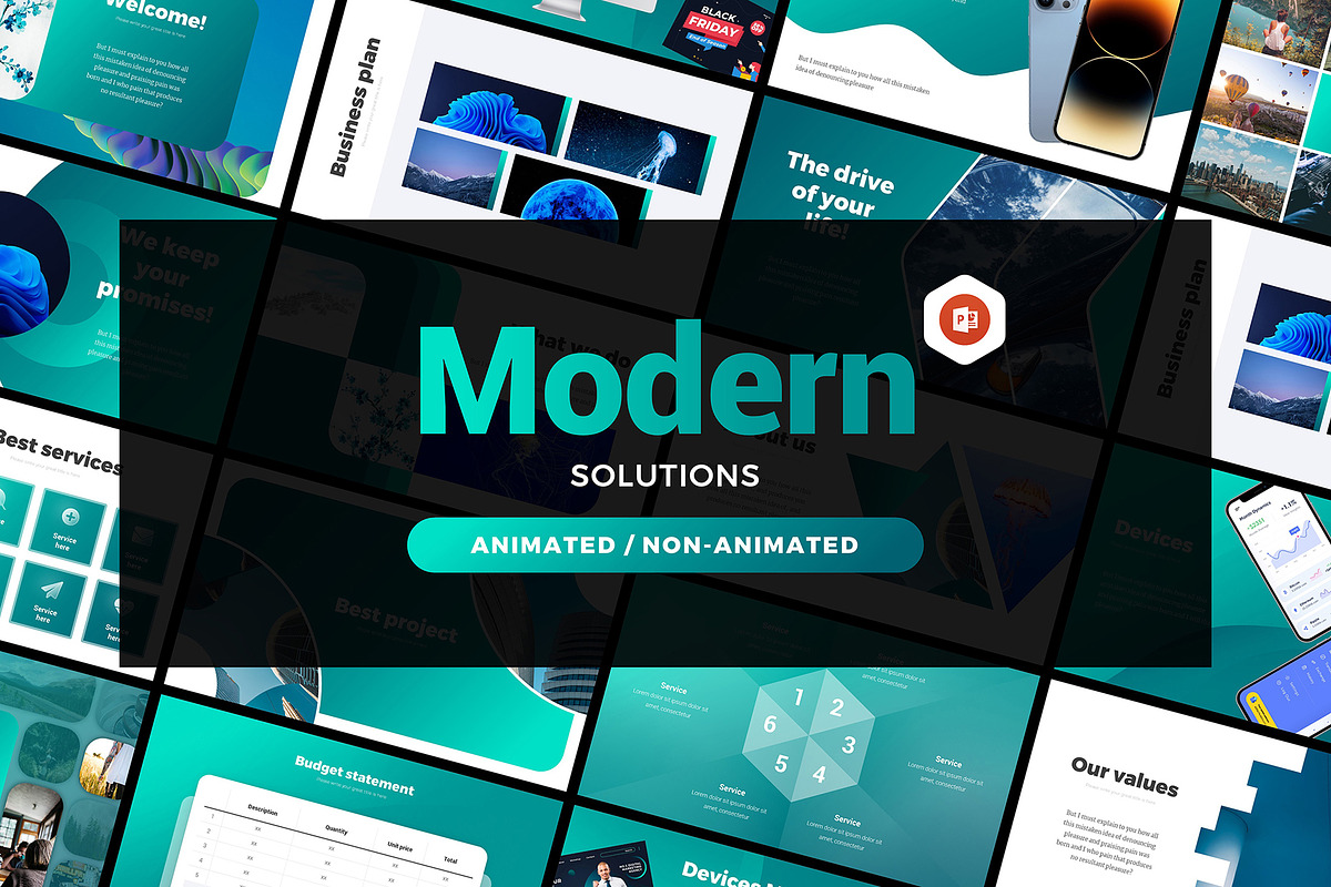 Modern Solutions PowerPoint, a Presentation Template by Presentation Templates (Photo 1 of 7)