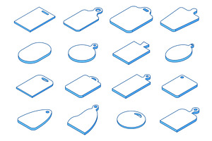 Isometric cutting board icons, a Food Illustration by Valerie Bodnar