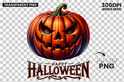 Happy Halloween Pumpkin Face Clipart, a Seasonal Illustration by Creative Arslan (Thumbnail 3 of 3)