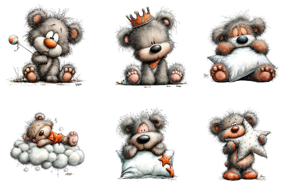 Big Teddy Bear Bundle, a Seasonal Illustration by CreationArt (Photo 5 of 5)