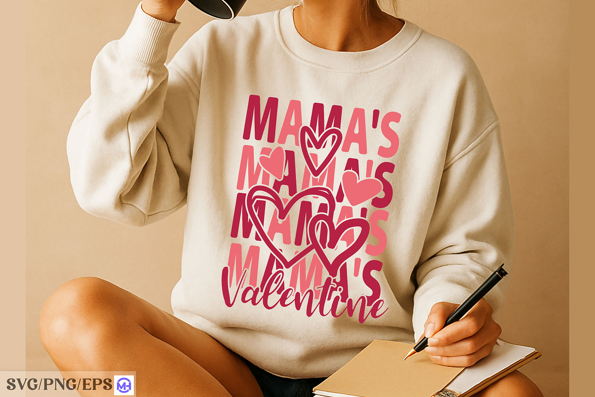 Mama’s Valentine SVG Cute Mom, a Graphic by mh_arif (Photo 3 of 4)