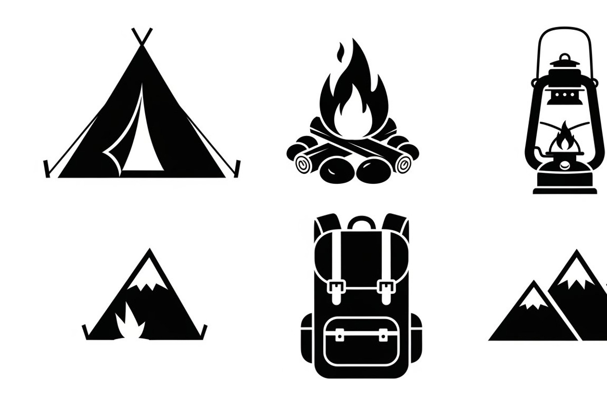 Camping Adventure Silhouette Icon, an Illustration by Artivon (Photo 31 of 51)