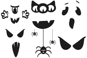 Halloween Elements Silhouette Set 1