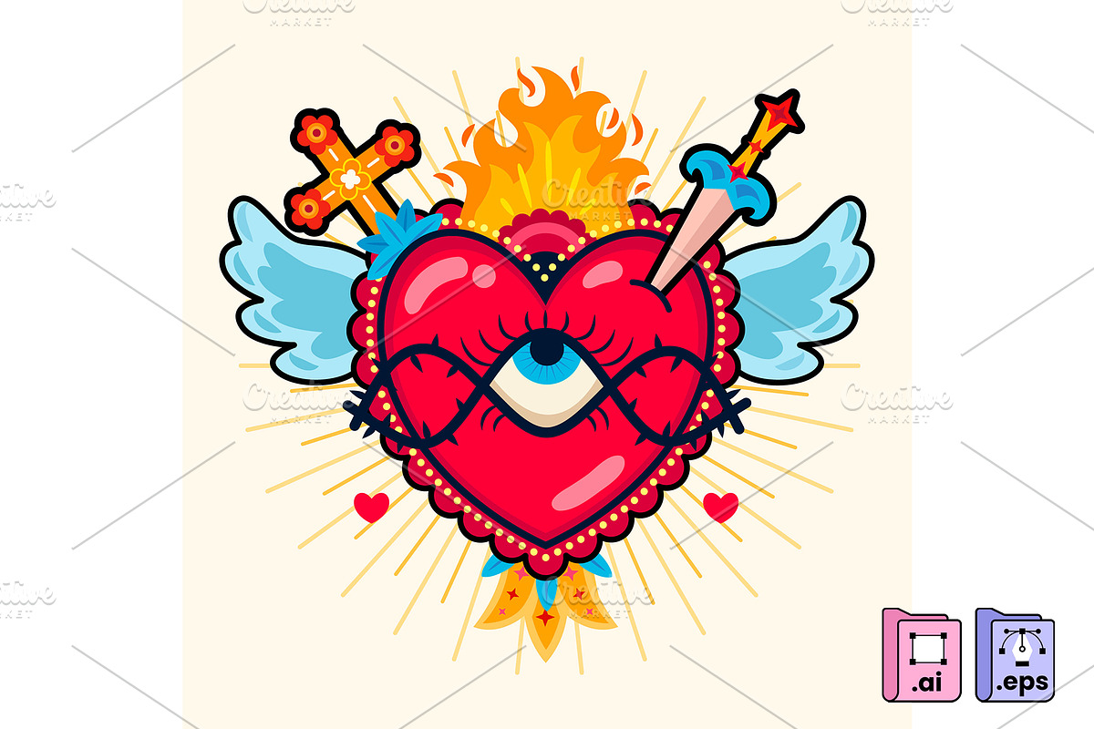 Sacred Heart Illustration, a Decorative Illustration by MISS CHATZ (Photo 2 of 3)