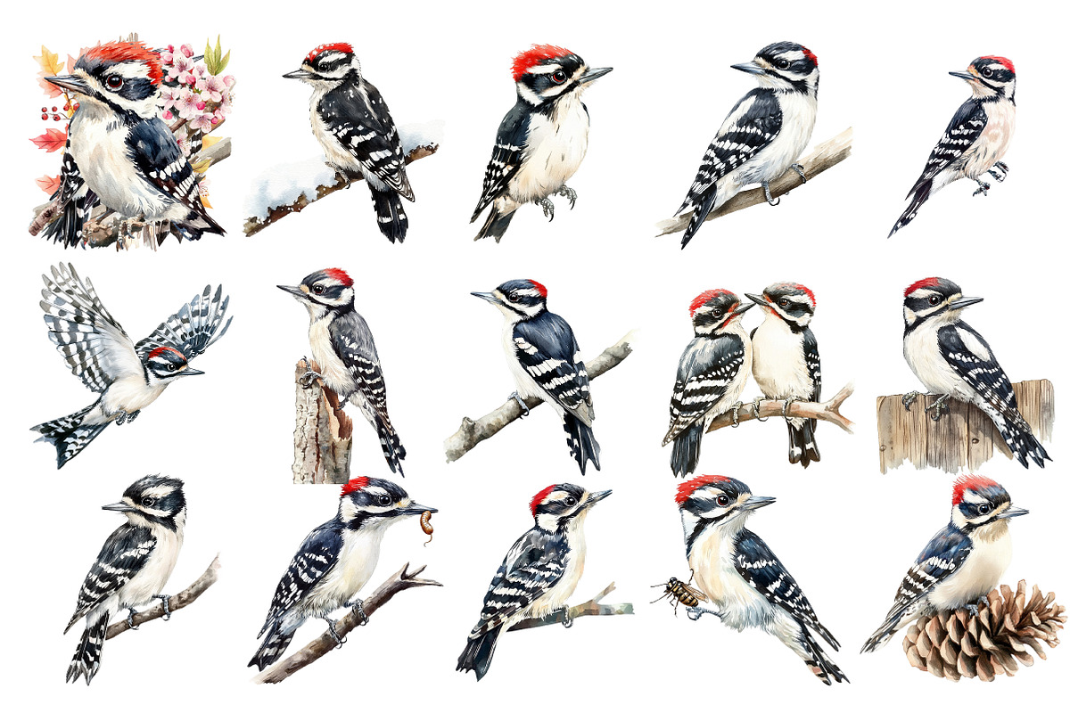 Downy Woodpecker Clipart, Woodpecker, an Illustration by SinaCreation (Photo 2 of 4)