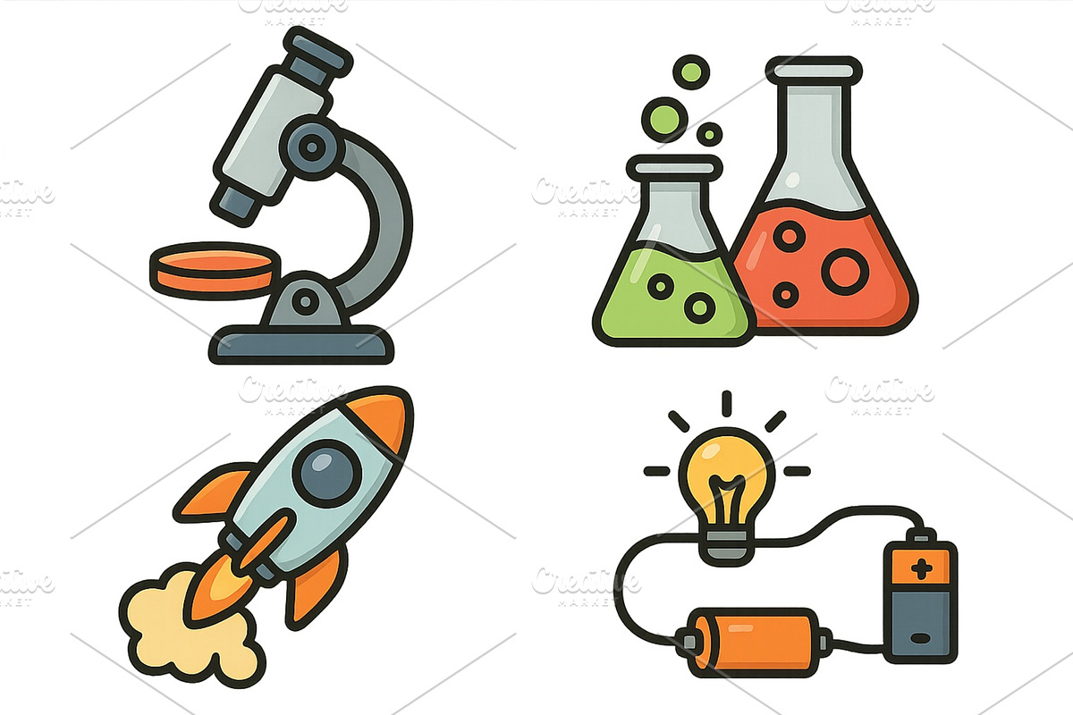 Colorful illustrations of science, an Illustration by ZinetroN