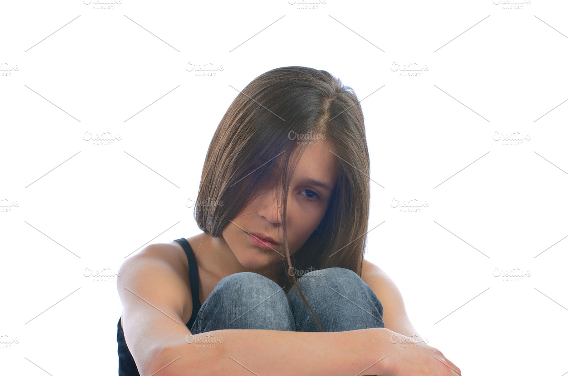 Sad Young Girl, a Person Photo by zhekos