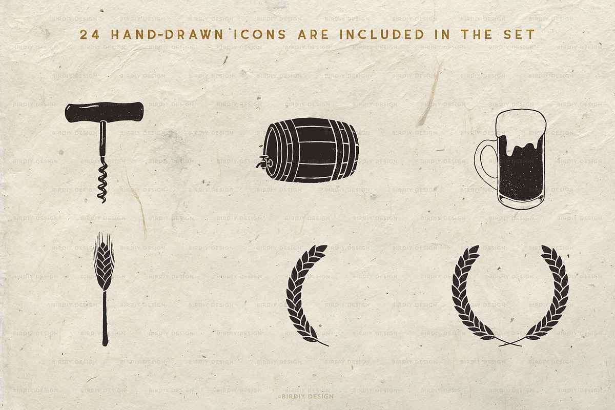 Beer, Wine & Liquor Icons, an Icon by BirDIY Design (Photo 5 of 10)