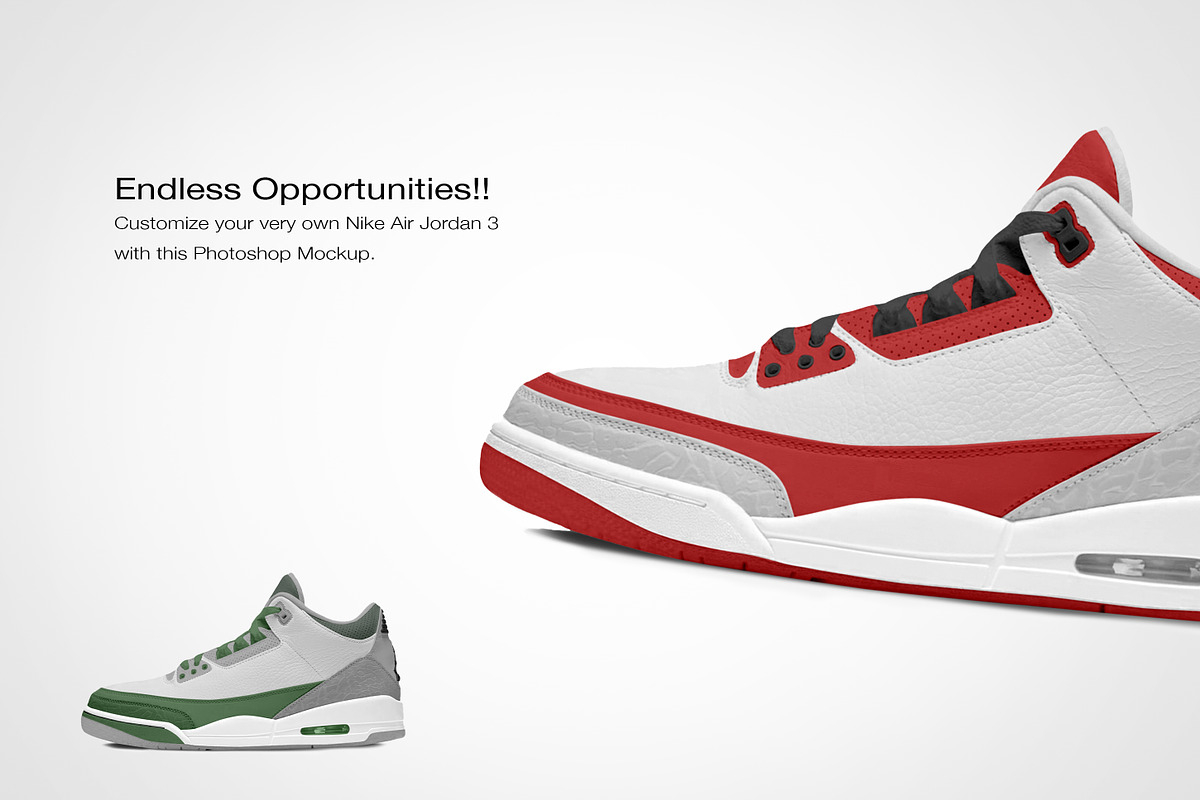 Nike Air Jordan 3 | Photoshop Mockup, a Product Mockup by sophiesconcepts (Photo 3 of 3)