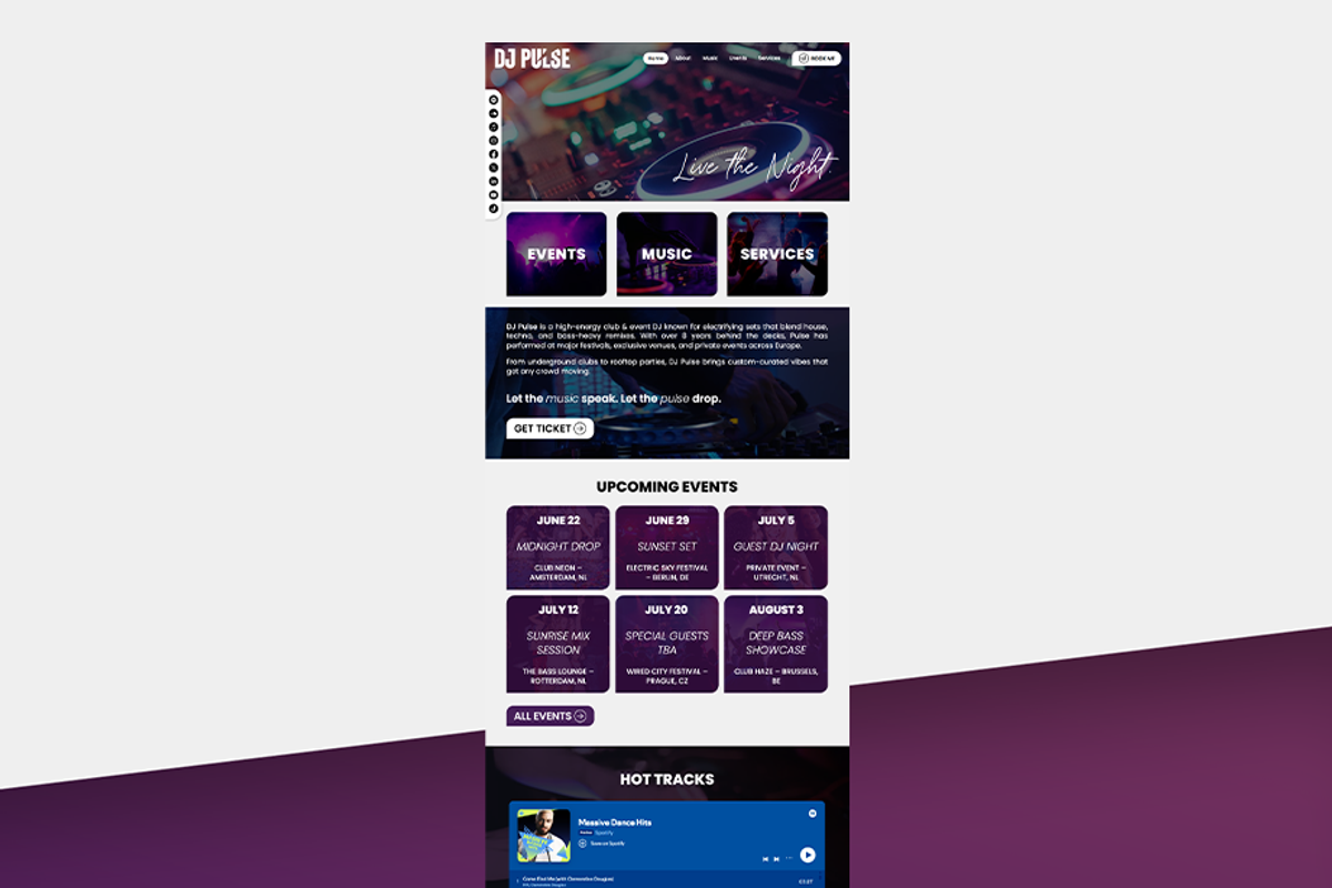 DJ & Disco Website Template, a Wix Template by Kitteeh (Photo 13 of 21)