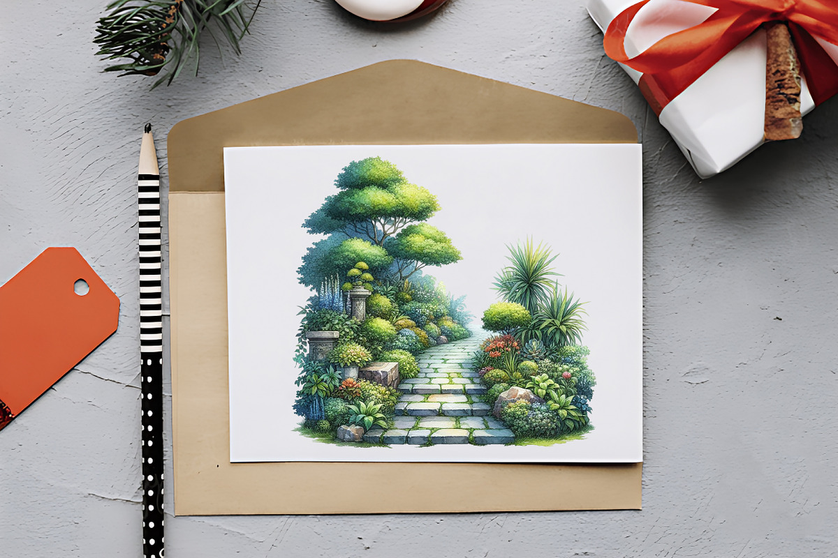 Green Garden Clipart, an Illustration by RobertsArt (Photo 7 of 7)
