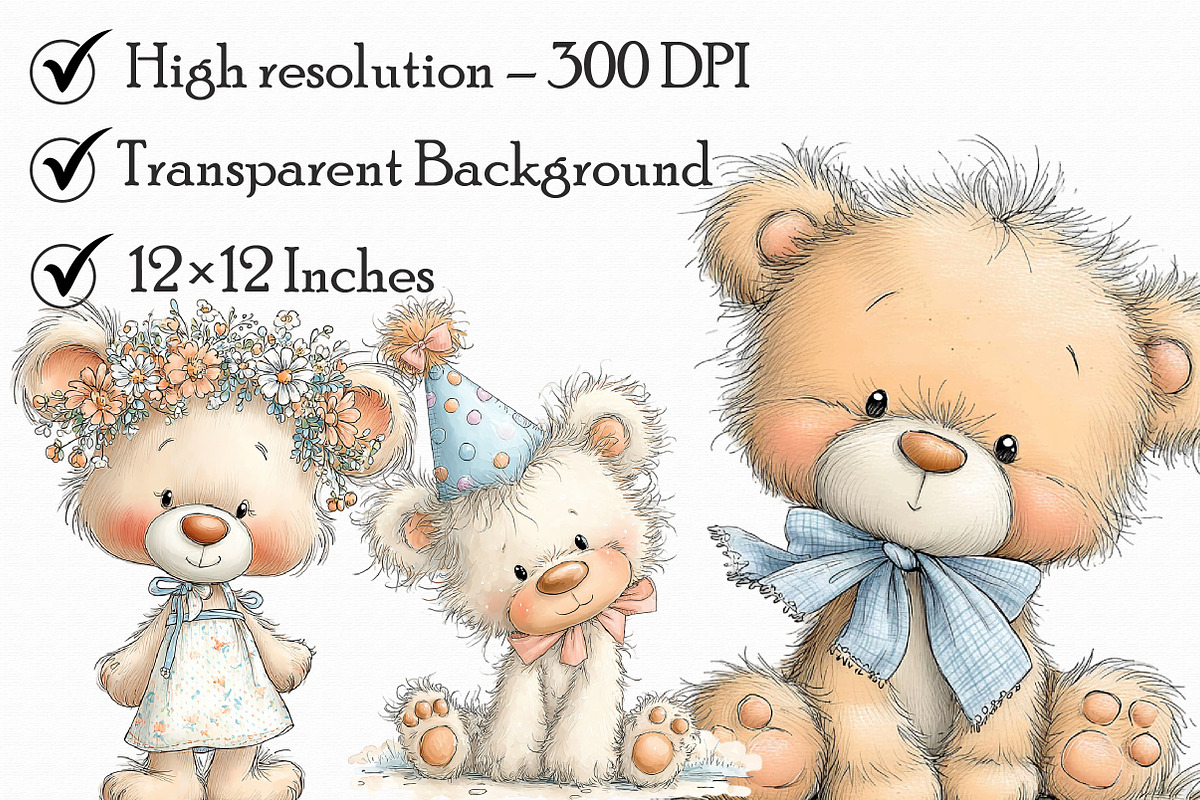 Baby Bear Clipart, an Illustration by Libby Wishes (Photo 4 of 7)