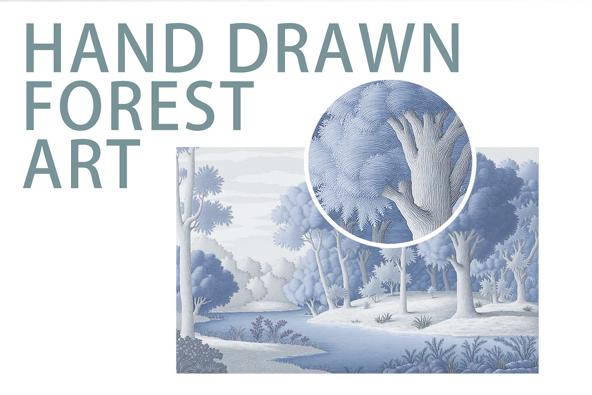 Forest Art Wallpaper Set, an Illustration by fei long (Photo 4 of 9)