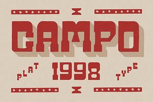 SFC Campo 1998 - Decorative Western, a Slab Serif Font by Skilline Supply Co.