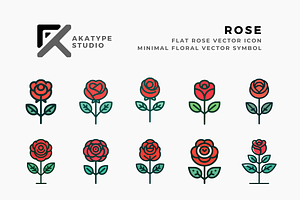 Rose Vector Icon, an Icon by Akatype Studio