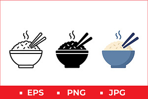 Rice Bowl Icons, a Solid Icon by Artonix