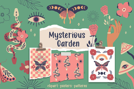 Mysterious Boho Clipart & posters