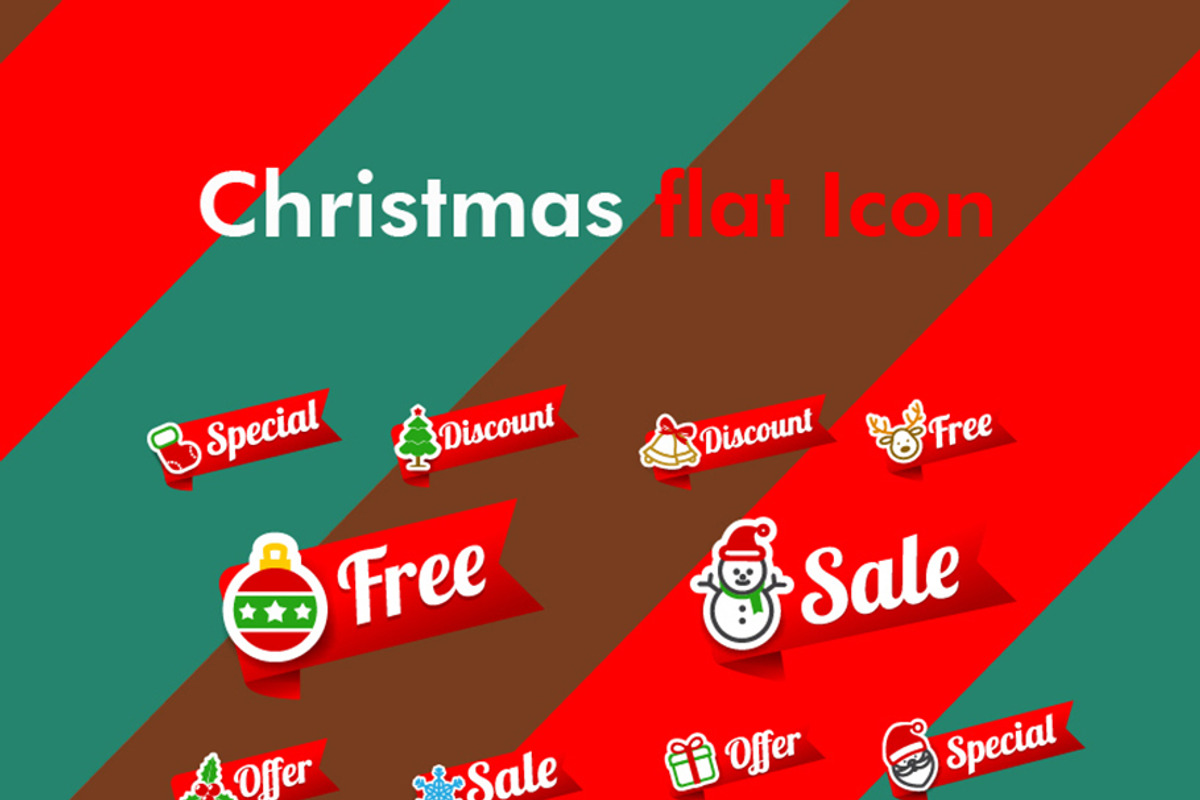 Christmas promotion tag & flat icon, a Seasonal Illustration by iconnice