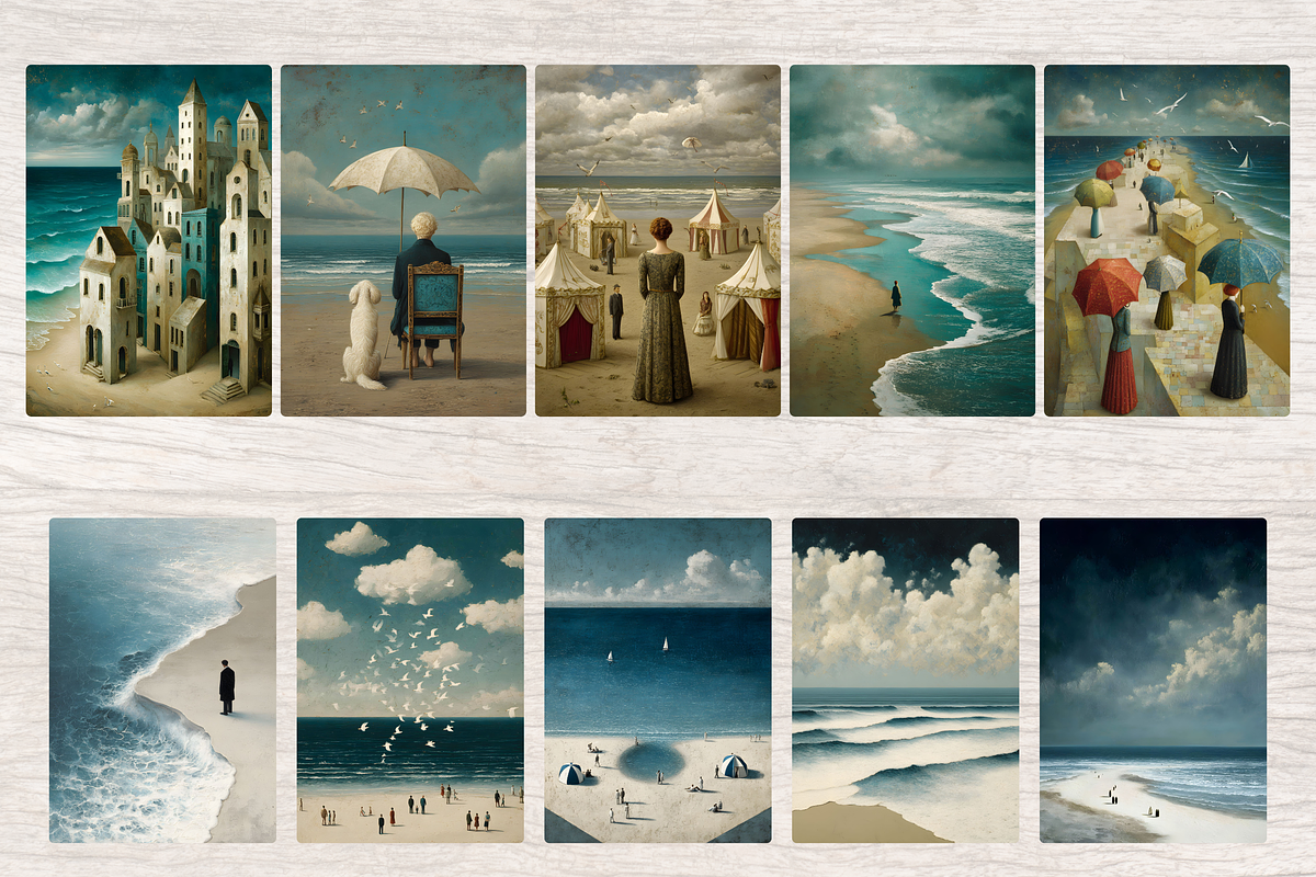 WAVES AND WHISPERS BEACH JUNK JOURNA, a Decorative Illustration by Daring Digies (Photo 7 of 9)