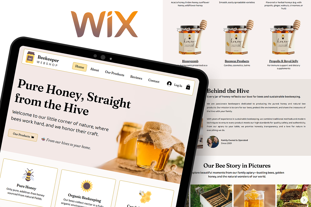 Beekeeper & Honey Webshop Template, a Wix Template by Kitteeh (Photo 8 of 20)