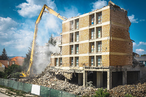Demolition of a ruined hotel, an Architecture Photo by Alpine Dreams