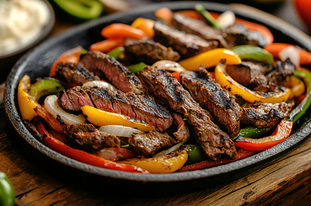 Sizzling Steak Fajitas with Colorful, a Background Photo by Pixeness