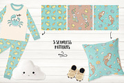 Cute Little Mermaids Vector Set, an Object Graphic by Teneresa (Thumbnail 5 of 6)