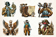 Steampunk  Character Clipart, an Illustration by CreationArt (Thumbnail 5 of 5)