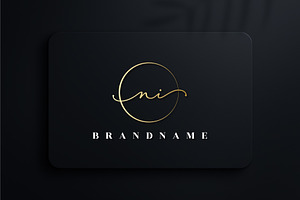 letter NI handwritten signature logo