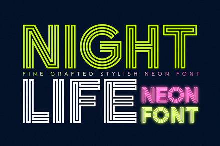 Nightlife Decorative Neon Font, a Handwritten Font by popskraft